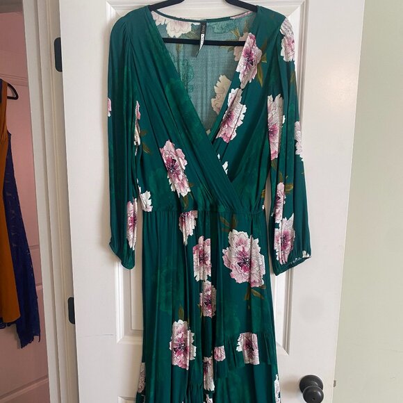 Anthropologie Tracy Reese Floral Wrap Dress- Large - Picture 1 of 6